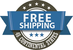 Official Free Shipping blue circular badge offering zero delivery costs on domestic orders.